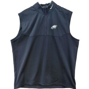 Nike Golf Philadelphia Eagles Tour Performance 1/2 Zip Vest Mens XL Black Logo